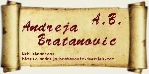 Andreja Bratanović vizit kartica